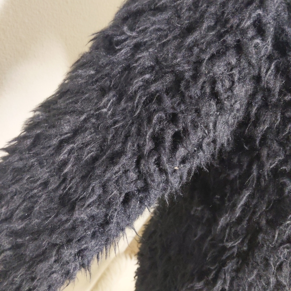 GUESS Oversized Black Faux Fur Coat Women’s XS (Fits M/L) | Snap Button Longline - Picture 8 of 12